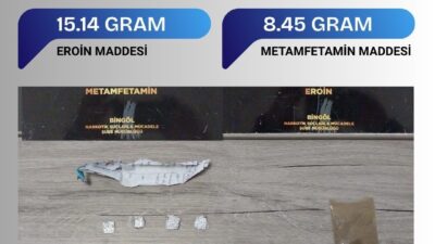 Bingöl’de polis ekipleri tarafından düzenlenen uyuşturucu operasyonunda çeşitli tür ve
