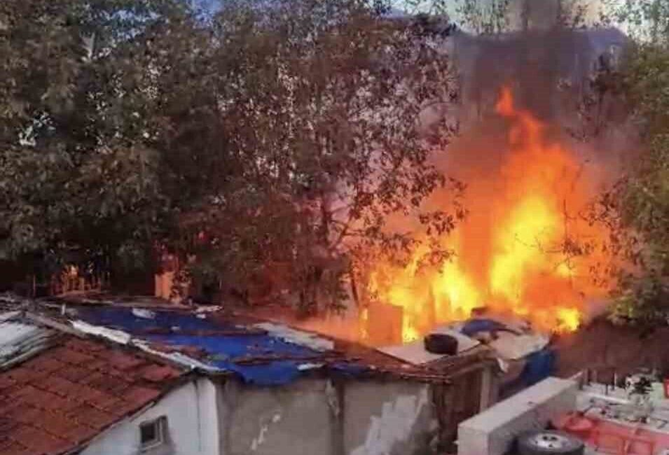 Bursa’nın Yıldırım ilçesinde, bir evin bahçesinde başlayan yangın hızla büyüyerek