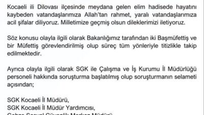 Çalışma ve Sosyal Güvenlik Bakanlığı, Kocaeli’nin Dilovası ilçesinde 6 kişinin