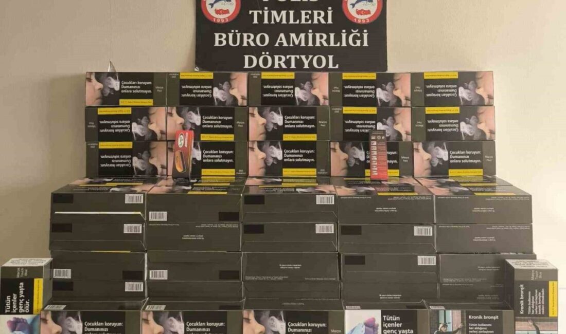 Hatay’ın Dörtyol ilçesinde kaçakçılıkla mücadele kapsamında gerçekleştirilen operasyonda 100 karton