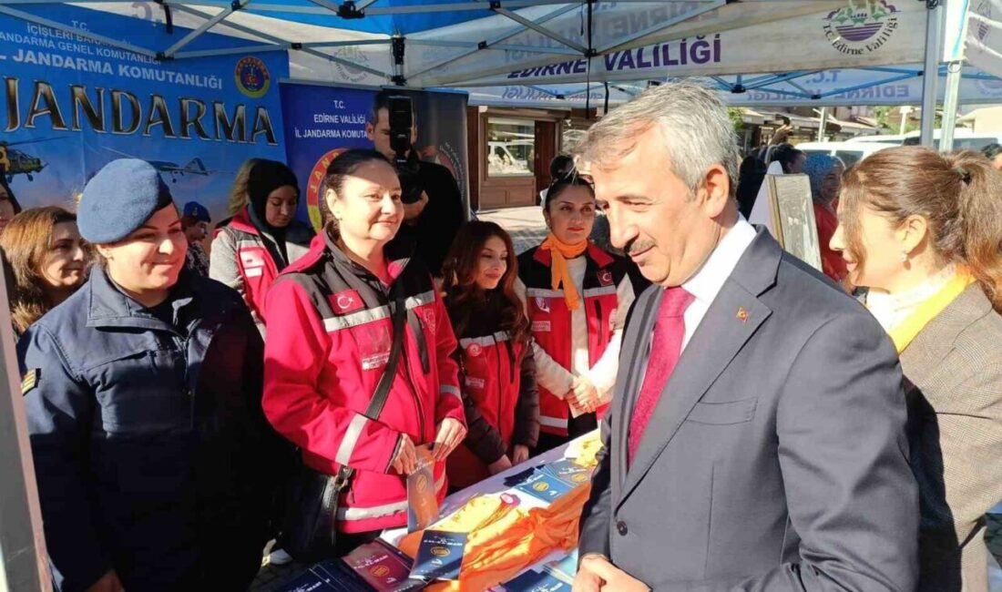 Edirne’de Kadına Yönelik Şiddete Karşı Uluslararası Mücadele Günü kapsamında açılan