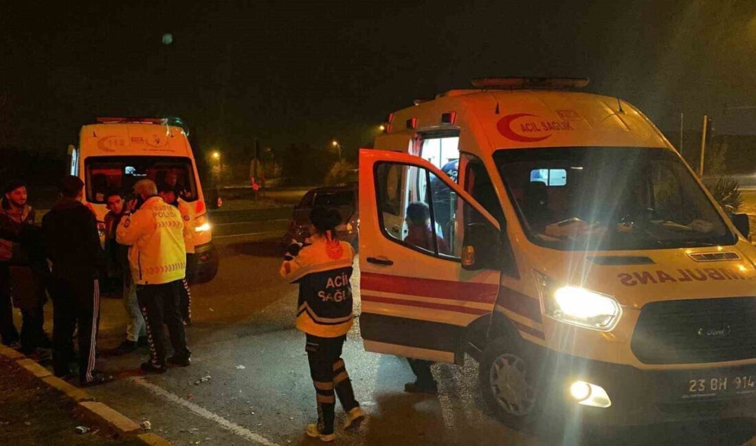 Elazığ’da meydana gelen bir trafik kazasında, ticari bir taksi ile