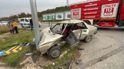 Eskişehir’de meydana gelen bir trafik kazasında, bir aracın başka bir