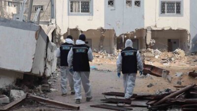 Gazze Şeridi’nde İsrail saldırılarında nedeniyle toplu şekilde defnedilen 35 kişinin
