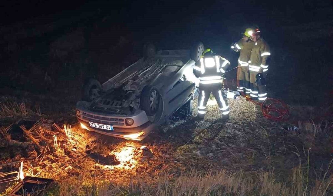 Balıkesir’in Gönen ilçesi Tuzakçı Mahallesi kavşağında tek taraflı bir trafik