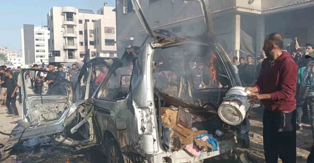 İsrail’in Gazze Şeridi’ndeki El-Rimal Mahallesi’ne yönelik insansız hava aracı (İHA)