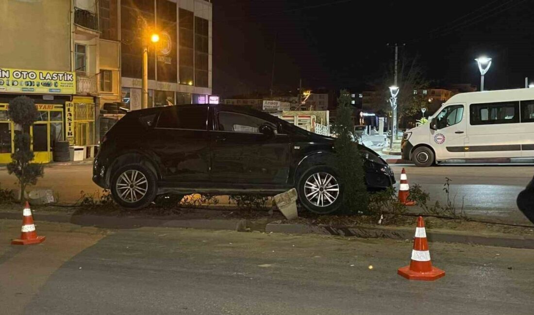 Karaman’da bir araç refüje çıkarak kaza yaptı, ancak sürücü kazayı