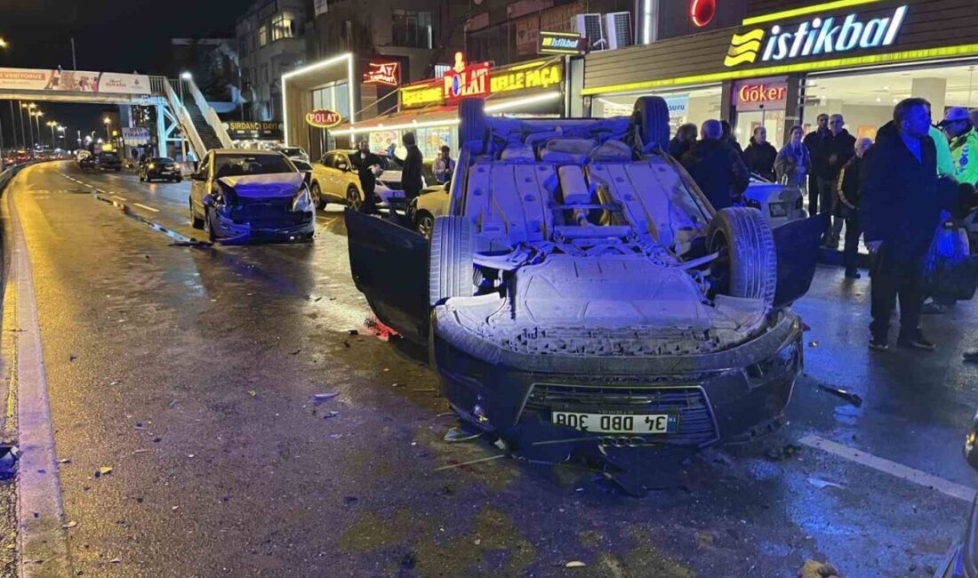 Küçükçekmece’de E5 karayolu yan yolunda meydana gelen trafik kazasında bir