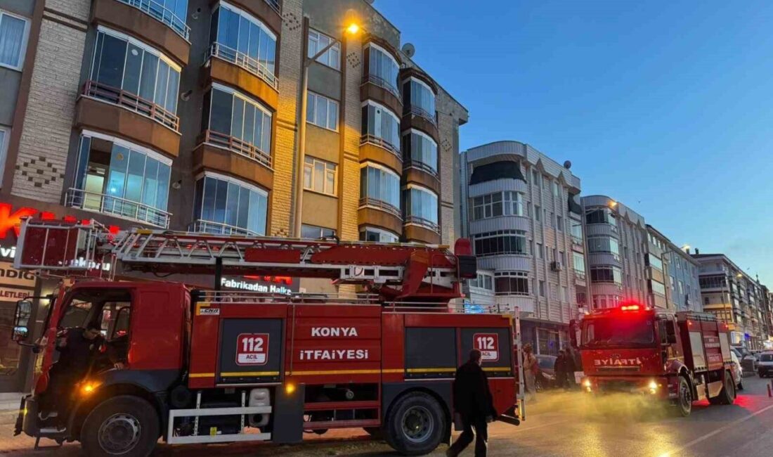 Konya’nın Kulu ilçesinde apartman dairesinde çıkan yangın itfaiye ekipleri tarafından