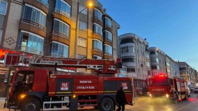 Konya’nın Kulu ilçesinde apartman dairesinde çıkan yangın itfaiye ekipleri tarafından