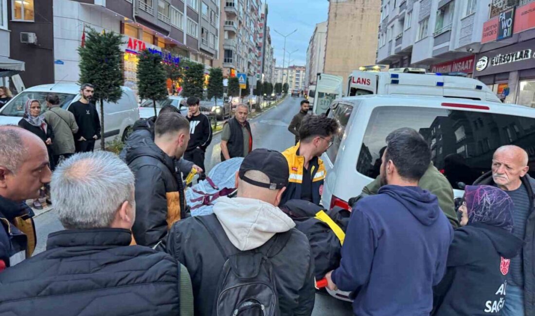 Giresun’da bir minibüsün park halindeyken açık kalan kapısına çarpan bir