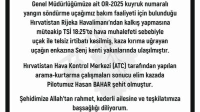 Orman Genel Müdürü Bekir Karacabey, Hırvatistan’da düşen söndürme uçağında şehit