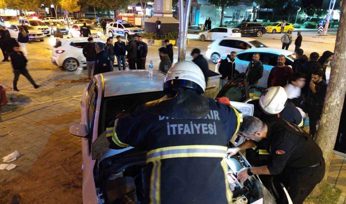 Ergani ilçesinde meydana gelen bir trafik kazasında, sürücünün kontrolünü kaybettiği
