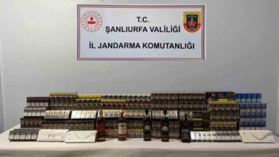 Şanlıurfa’da, gümrük kaçakçılığıyla ilgili operasyonda 3.800 paket sigara, alkollü içkiler,