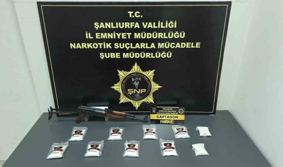 Şanlıurfa’da polis ekipleri tarafından gerçekleştirilen operasyonda 9 bin adet uyuşturucu