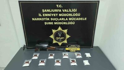 Şanlıurfa’da polis ekipleri tarafından gerçekleştirilen operasyonda 9 bin adet uyuşturucu