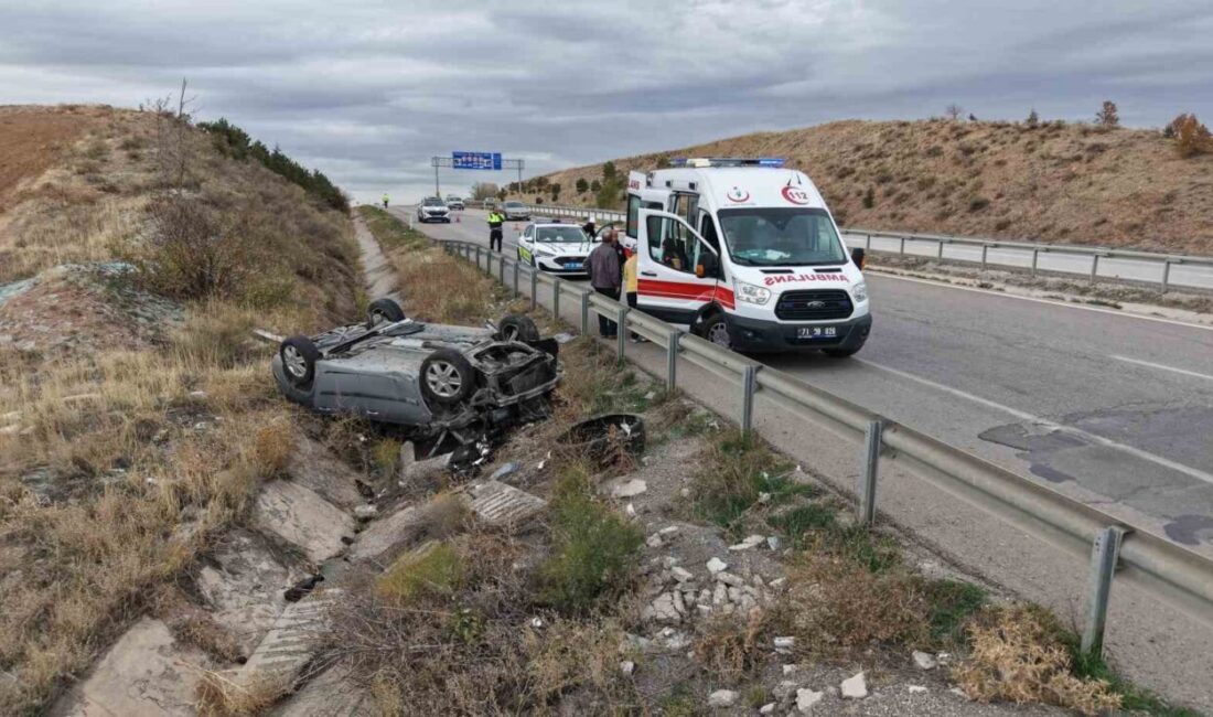 Kırıkkale’de seyir halindeki bir otomobil, arkadan başka bir otomobilin çarpmasıyla