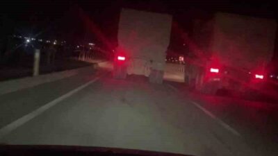 Hatay’da, 2 hafriyat kamyonunun 100 kilometreye kadar hız yaptığı bir