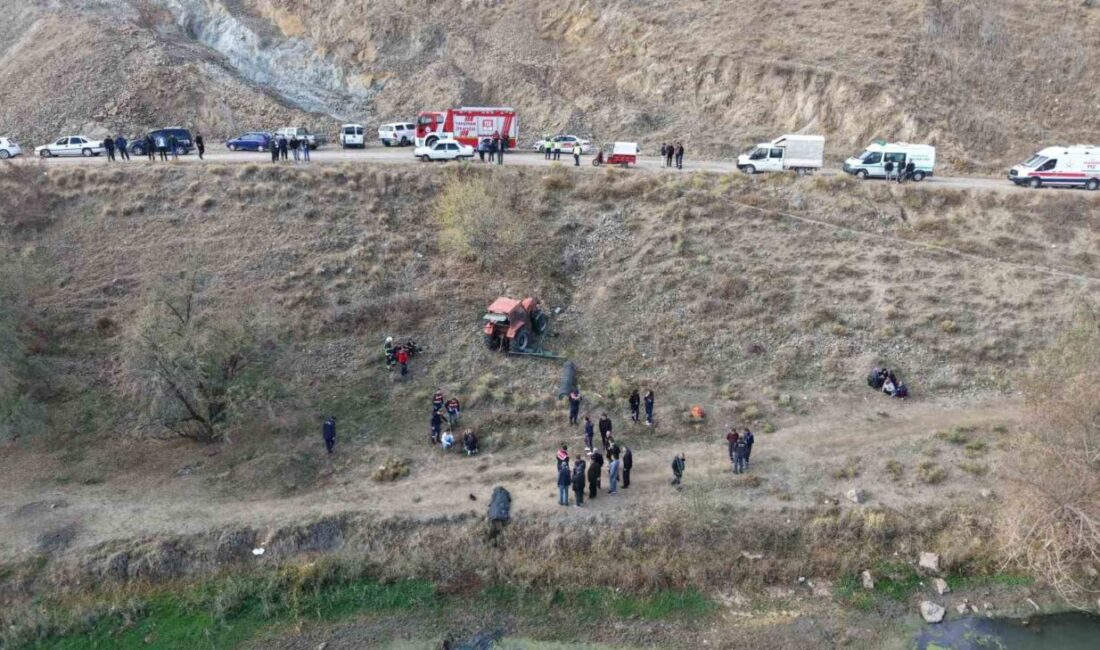 Kırıkkale’de kontrolden çıkan traktörün uçuruma devrildiği kazada sürücü, olay yerinde