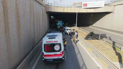 Kırıkkale’de bir araçtan dökülen yağ sebebiyle kayganlaşan yolda meydana gelen