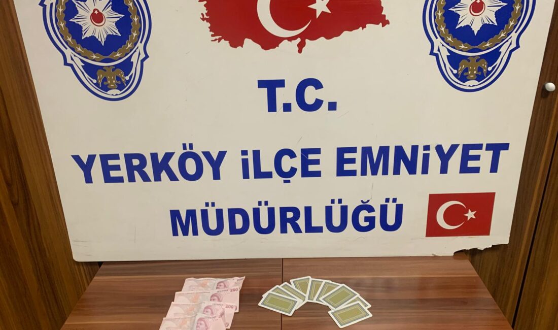 Edinilen bilgilere göre, Yerköy ilçesinde kumar oynandığı tespit edilen bir kıraathanede