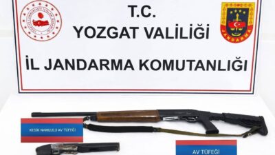 Yozgat’ın Kadışehri ilçesinde yapılan denetimler sırasında ruhsatsız silah bulundurduğu tespit