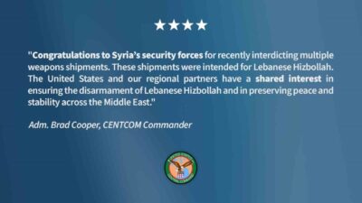 ABD Merkez Kuvvetleri Komutanlığı (CENTCOM) Komutanı Amiral Brad Cooper, Suriye