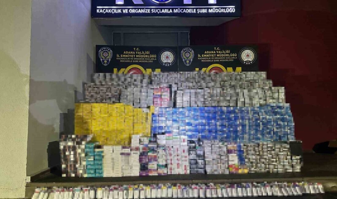 Adana’da Emniyet Müdürlüğü Kaçakçılık ve Organize Suçlarla Mücadele Şubesi ekipleri,