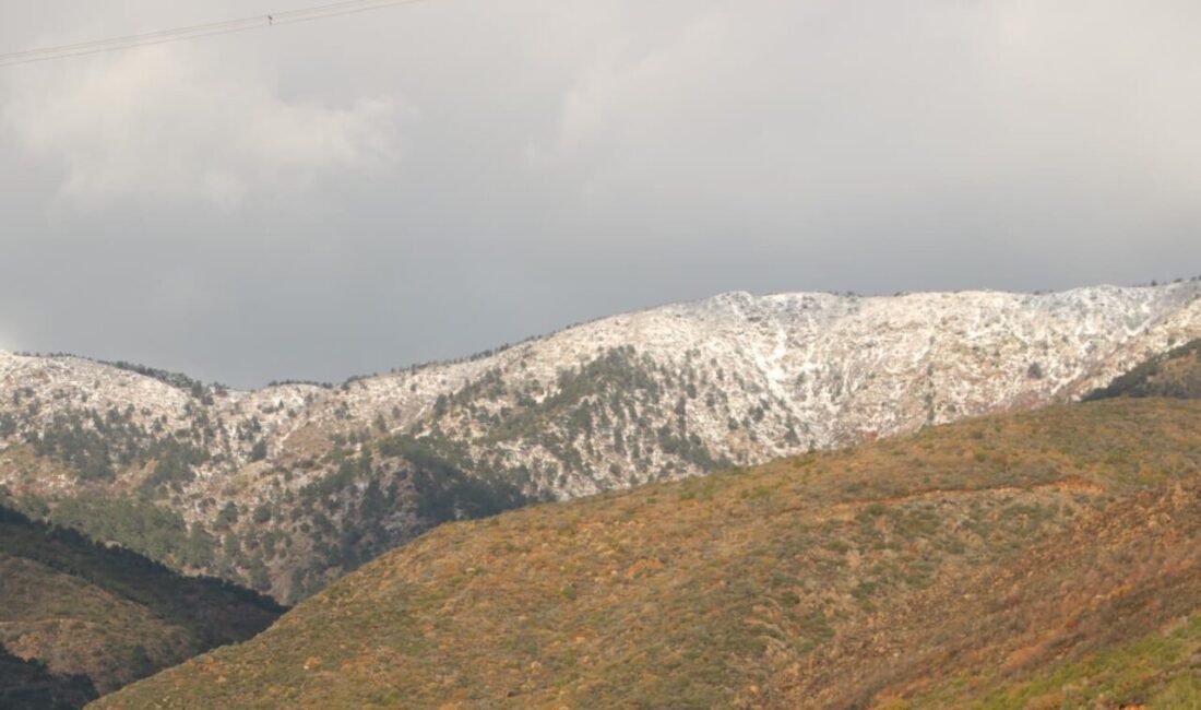 Hatay’ın yüksek kesimlerinde meydana gelen yağış sonucu Amanos Dağı etekleri