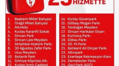 Ankara Valiliği, ani kalp durmalarına karşı önlem almak amacıyla Otomatik