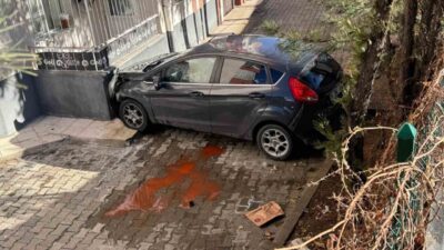 Yozgat’ta meydana gelen bir olayda, 2 metre yükseklikten apartman bahçesine