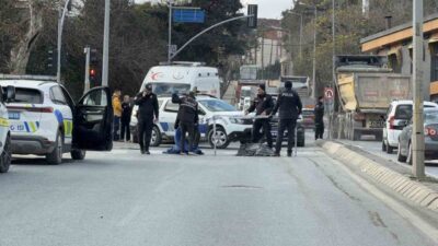 İstanbul’un Arnavutköy ilçesinde yaşlı bir adamın, karşıya geçmeye çalışırken hafriyat
