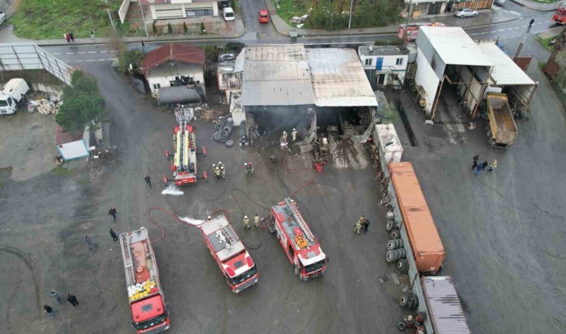 Arnavutköy’deki bir tır tamirhanesinde sabah saatlerinde yangın çıktı. Henüz belirlenemeyen