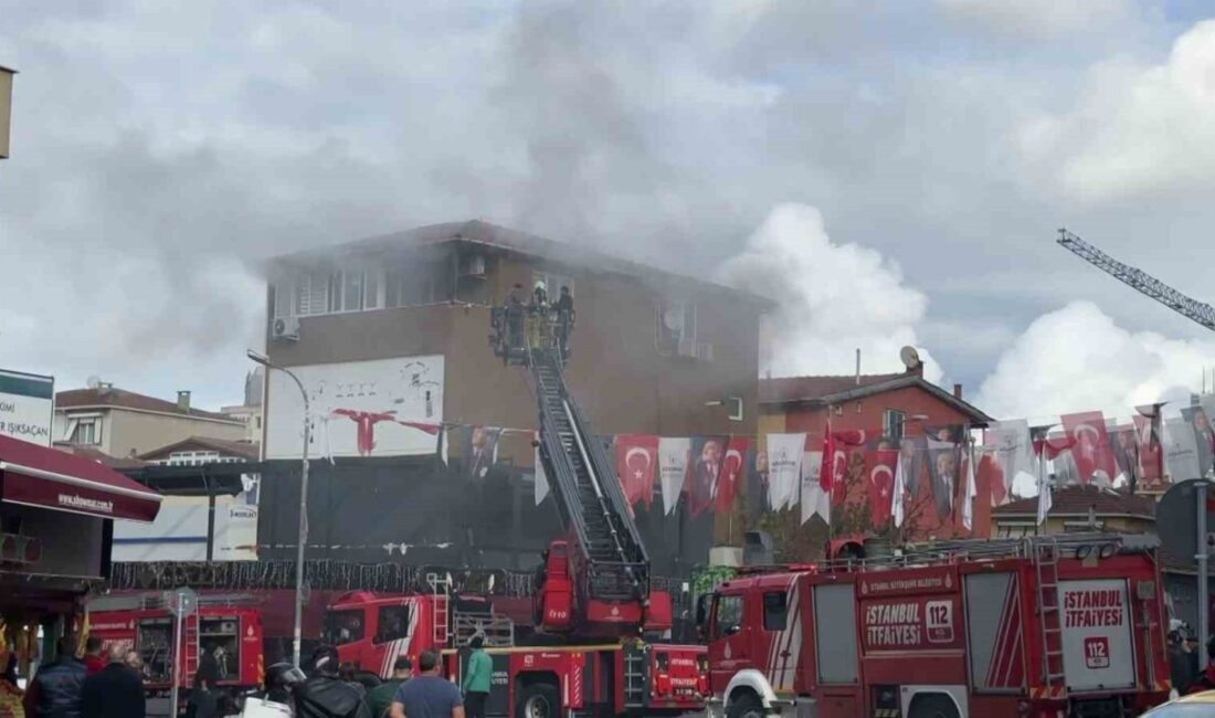 Ataşehir’de bir iş yerinin deposunda çıkan yangın sonucunda itfaiye ekipleri