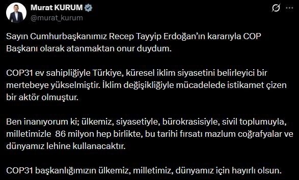 Çevre, Şehircilik ve İklim Değişikliği Bakanı Murat Kurum, Cumhurbaşkanı Recep