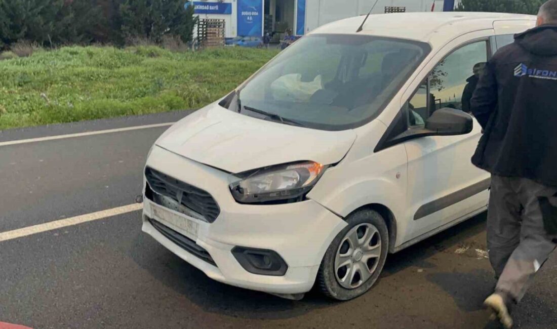 Çorlu ilçesinde bir sürücünün, seyir halindeki aracının yolda karşısına çıkan