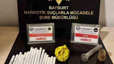 Bayburt’ta narkotik suçlarla mücadele kapsamında gerçekleştirilen operasyonlarda bonzai ve uyuşturucu
