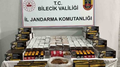 Bilecik’te jandarma ekipleri tarafından yapılan operasyonda büyük miktarda kaçak tütün