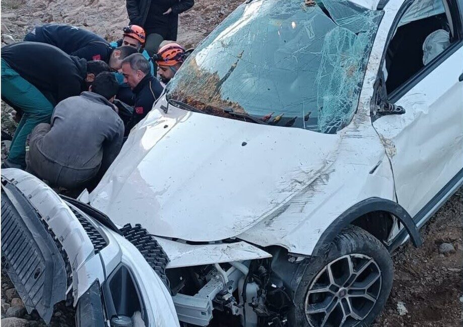 Bingöl ilinde meydana gelen trafik kazasında, otomobilin şarampole uçması sonucu