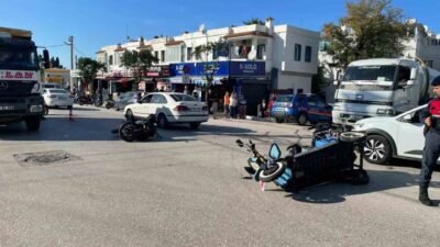 Muğla’nın Bodrum ilçesinde meydana gelen trafik kazasında, bir motosiklet ile