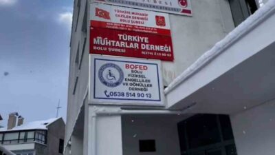 Bolu’da, Fiziksel Engelliler ve Gönüllüler Derneği (BOFED) binasına girişte başarısız