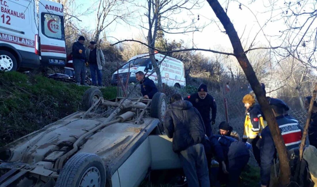 Burdur’daki bir trafik kazasında, bir sürücü otomobilinin kontrolünü yitirerek takla