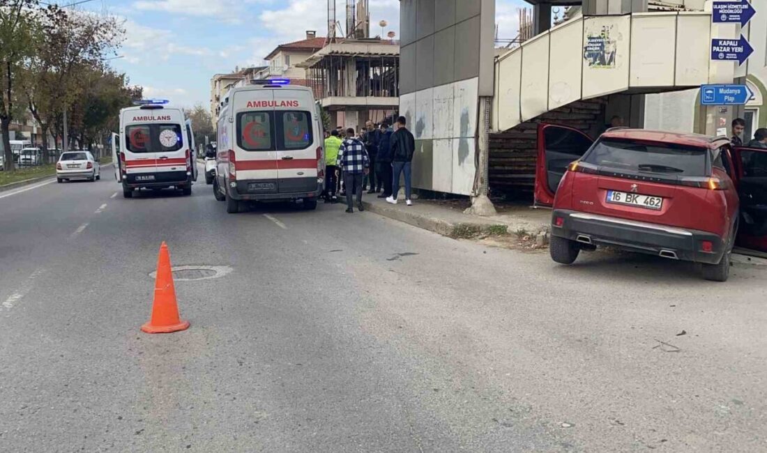 Mudanya ilçesinde meydana gelen bir trafik kazasında, iki cip çarpıştı