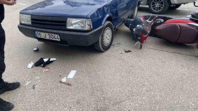 Mudanya ilçesine bağlı Güzelyalı Mahallesi’nde meydana gelen trafik kazasında motosiklet