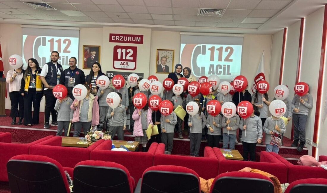 Erzurum’da, çocukların 112 acil yardım numarası farkındalığını artırmak amacıyla özel