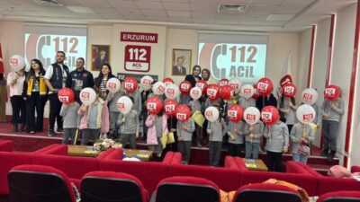 Erzurum’da, çocukların 112 acil yardım numarası farkındalığını artırmak amacıyla özel