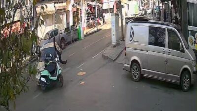 Çorlu ilçesinde meydana gelen trafik kazasında, bir motosiklet sürücüsü otomobille