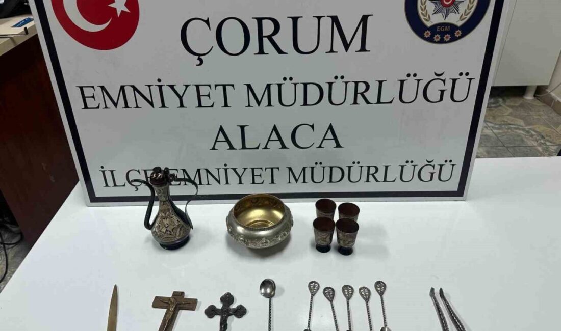 Çorum’un Alaca ilçesinde polis tarafından gerçekleştirilen operasyonda, tarihi öneme sahip