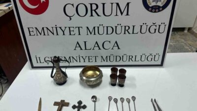 Çorum’un Alaca ilçesinde polis tarafından gerçekleştirilen operasyonda, tarihi öneme sahip