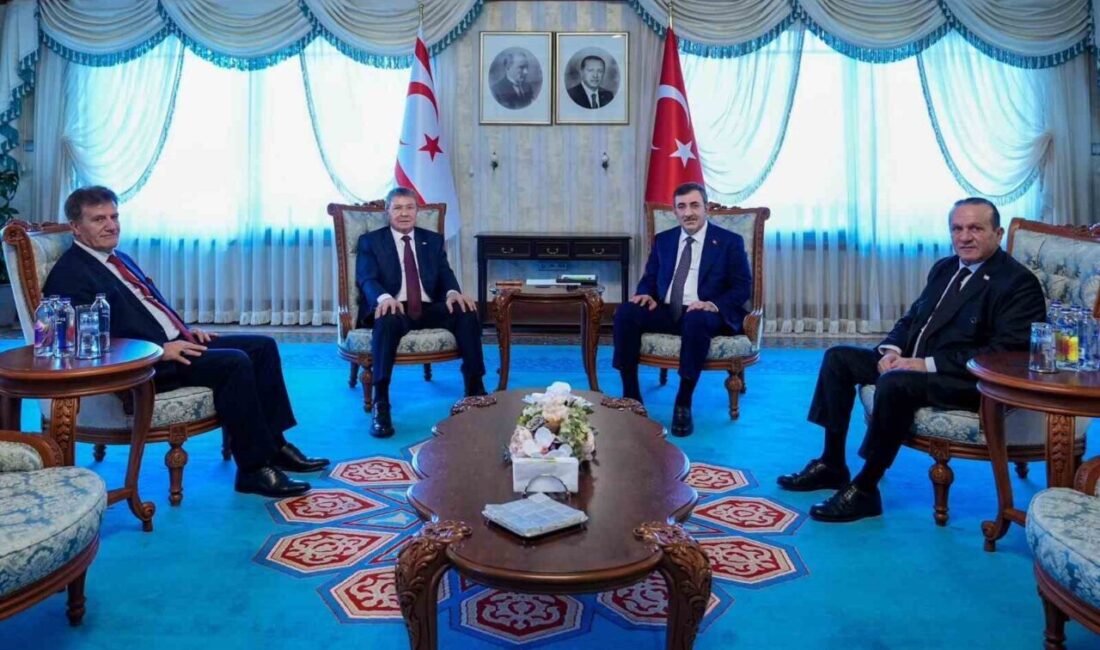 Cumhurbaşkanı Yardımcısı Cevdet Yılmaz, KKTC Başbakanı Ünal Üstel’i Cumhurbaşkanı Yardımcılığı